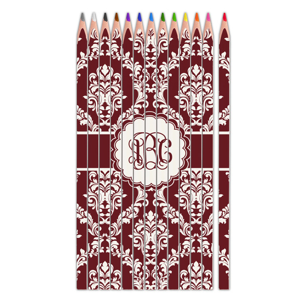 Custom Maroon & White Colored Pencils (Personalized)