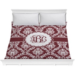 Maroon & White Comforter - King (Personalized)