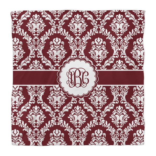 Maroon & White Comforter - Queen - Front