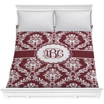 Maroon & White Comforter - Full / Queen (Personalized)