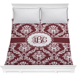 Maroon & White Comforter - Full / Queen (Personalized)