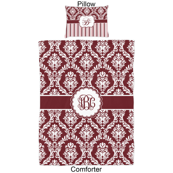 Maroon & White Comforter Set - Twin - Approval