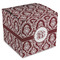Maroon & White Cube Favor Gift Box - Front/Main