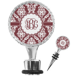 Maroon & White Wine Bottle Stopper (Personalized)