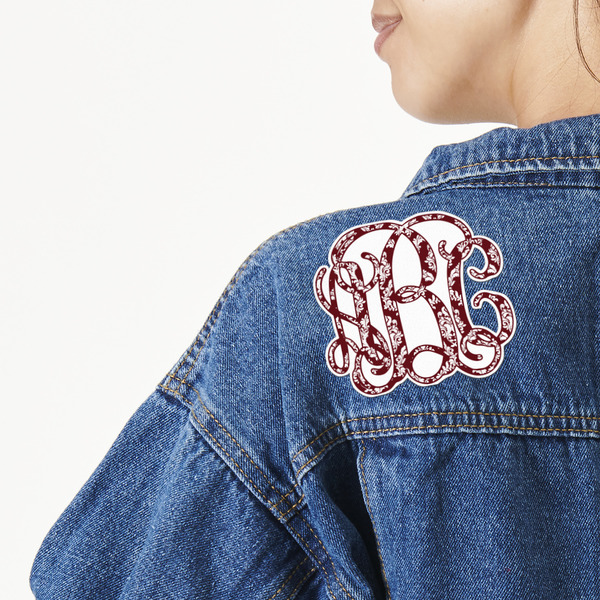 Custom Maroon & White Twill Iron On Patch - Custom Shape (Personalized)