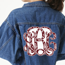 Maroon & White Twill Iron On Patch - Custom Shape - 3XL (Personalized)