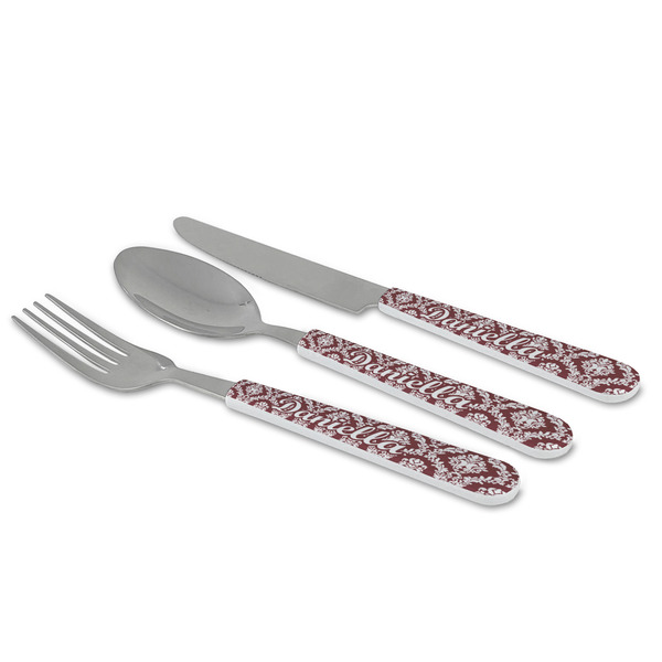 Maroon & White Cutlery Set - MAIN