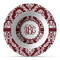 Maroon & White Plastic Bowl - Microwave Safe - Composite Polymer (Personalized)