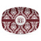 Maroon & White Plastic Platter - Microwave & Oven Safe Composite Polymer (Personalized)