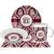 Maroon & White Dinner Set - 4 Pc (Personalized)