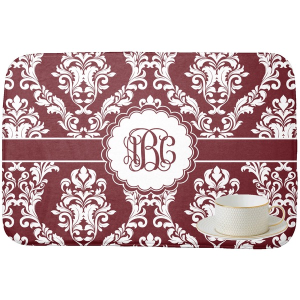 Maroon & White Dish Drying Mat