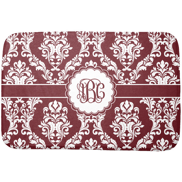 Custom Maroon & White Dish Drying Mat (Personalized)