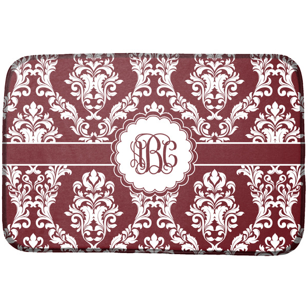 Custom Maroon & White Dish Drying Mat (Personalized)
