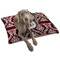 Maroon & White Dog Bed - Large w/ Monogram
