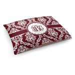 Maroon & White Dog Bed - Medium w/ Monogram