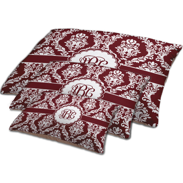 Maroon & White Dog Beds - MAIN (sm, med, lrg)
