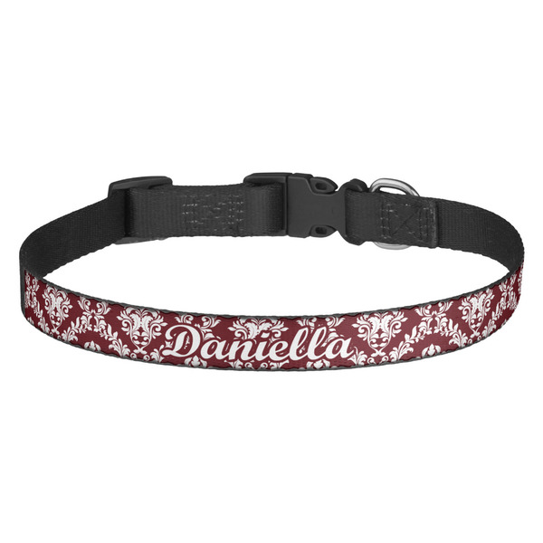 Custom Maroon & White Dog Collar (Personalized)