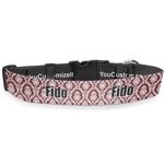 Maroon & White Deluxe Dog Collar - Medium (11.5" to 17.5") (Personalized)