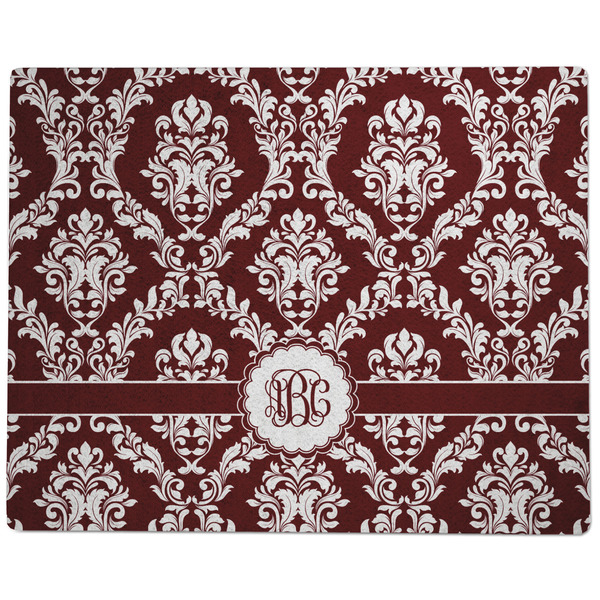 Maroon & White Dog Food Mat - Large without Bowls