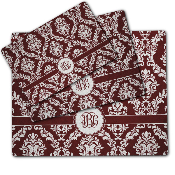 Maroon & White Dog Food Mat - MAIN (sm, med, lrg)