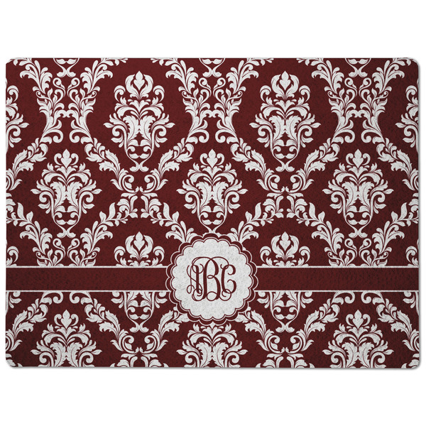 Maroon & White Dog Food Mat - Medium without bowls