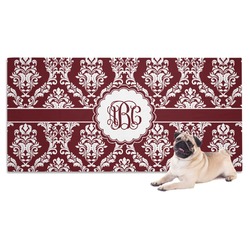 Maroon & White Dog Towel (Personalized)