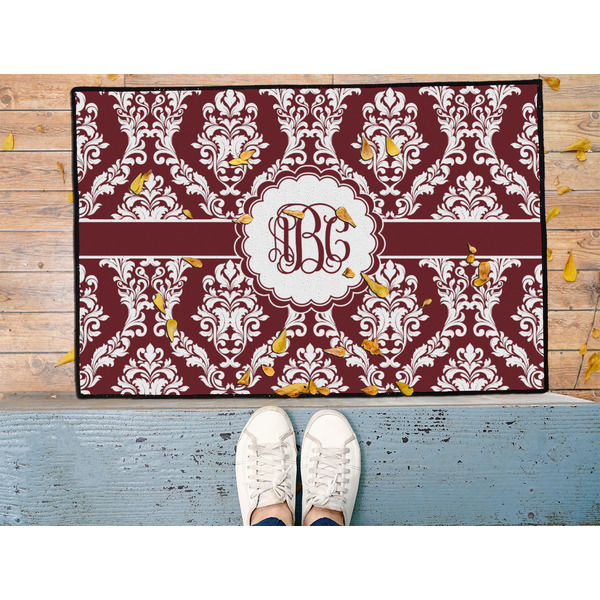 Maroon & White Door Mat - LIFESTYLE (Med)