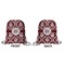 Maroon & White Drawstring Backpack Front & Back Small