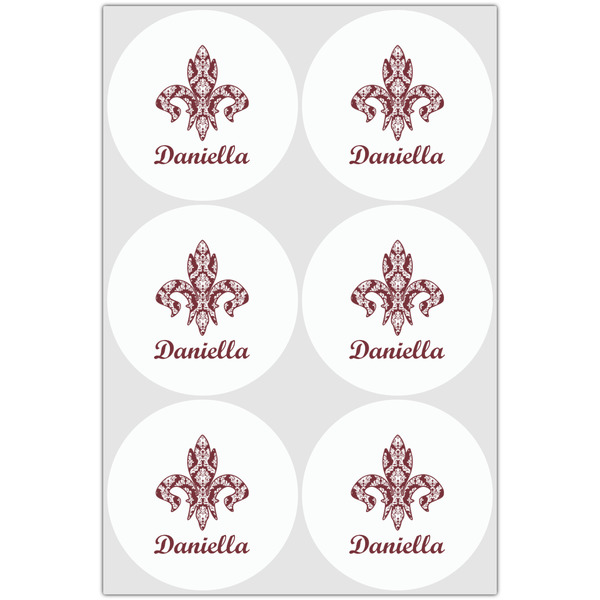 Maroon & White Drink Topper - Large - Set of 6