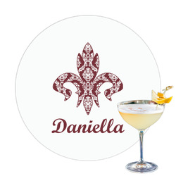 Maroon & White Printed Drink Topper - 3.25" (Personalized)