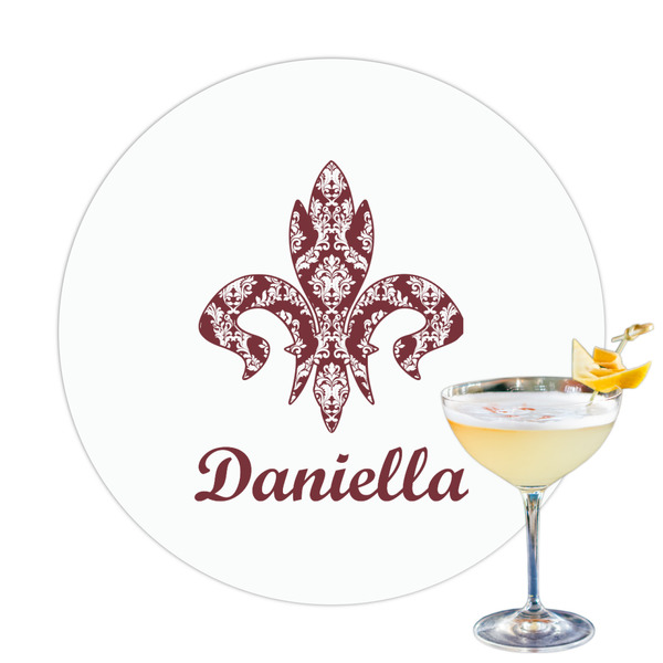 Custom Maroon & White Printed Drink Topper (Personalized)
