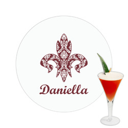 Maroon & White Printed Drink Topper -  2.5" (Personalized)