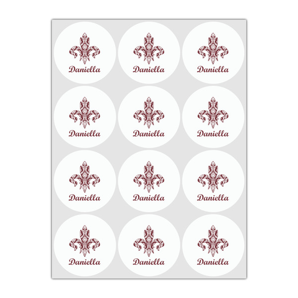 Maroon & White Drink Topper - Small - Set of 12