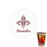 Maroon & White Printed Drink Topper - 1.5" (Personalized)