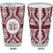 Maroon & White Pint Glass - Full Color - Front & Back Views