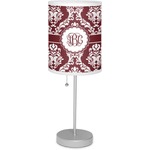 Maroon & White Lamp with Drum Shade (Personalized)