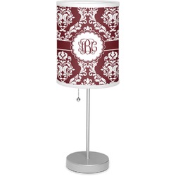Maroon & White 7" Drum Lamp with Shade (Personalized)