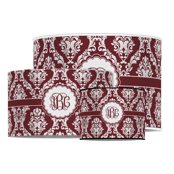 Maroon & White Drum Lampshades - MAIN