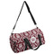 Maroon & White Duffle bag with side mesh pocket