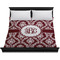 Maroon & White Duvet Cover - King - On Bed - No Prop