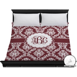 Maroon & White Duvet Cover - King (Personalized)