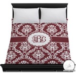 Maroon & White Duvet Cover - Full / Queen (Personalized)