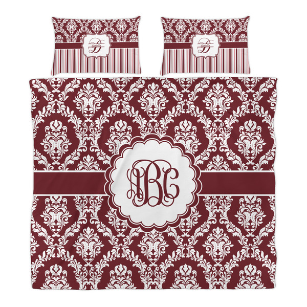 Maroon & White Duvet Cover Set - King - Alt Approval