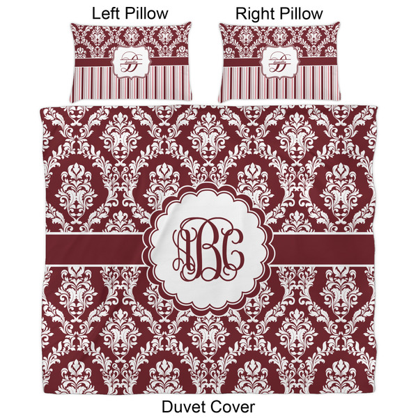 Maroon & White Duvet Cover Set - King - Approval