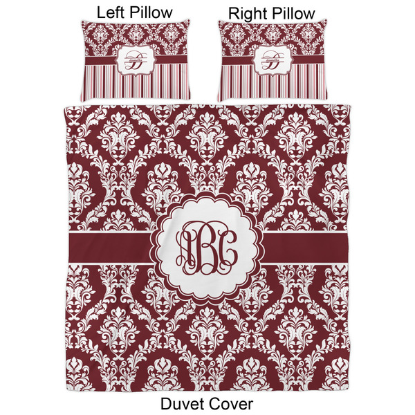 Maroon & White Duvet Cover Set - Queen - Approval
