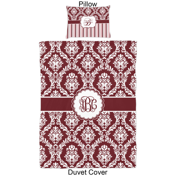 Maroon & White Duvet Cover Set - Twin - Approval