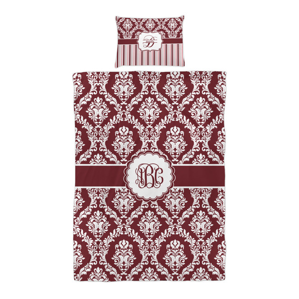 Maroon & White Duvet Cover Set - Twin XL - Alt Approval