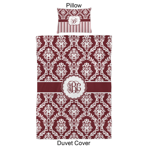 Maroon & White Duvet Cover Set - Twin XL - Approval