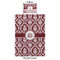 Maroon & White Duvet Cover Set - Twin XL - Approval