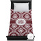 Maroon & White Duvet Cover - Twin XL (Personalized)